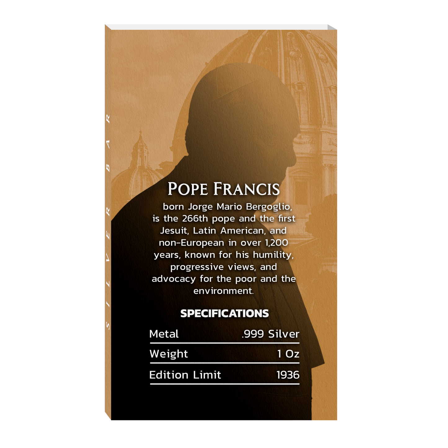 Pope Francis Memorial Silver Bar - CoinsTV