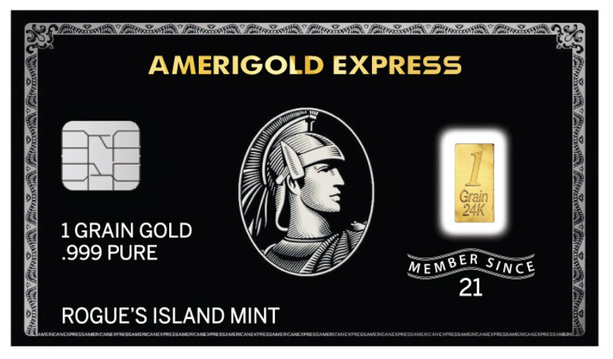 2025 Amerigold Express 1 Grain (1/480 oz) Gold Bar in Card - CoinsTV