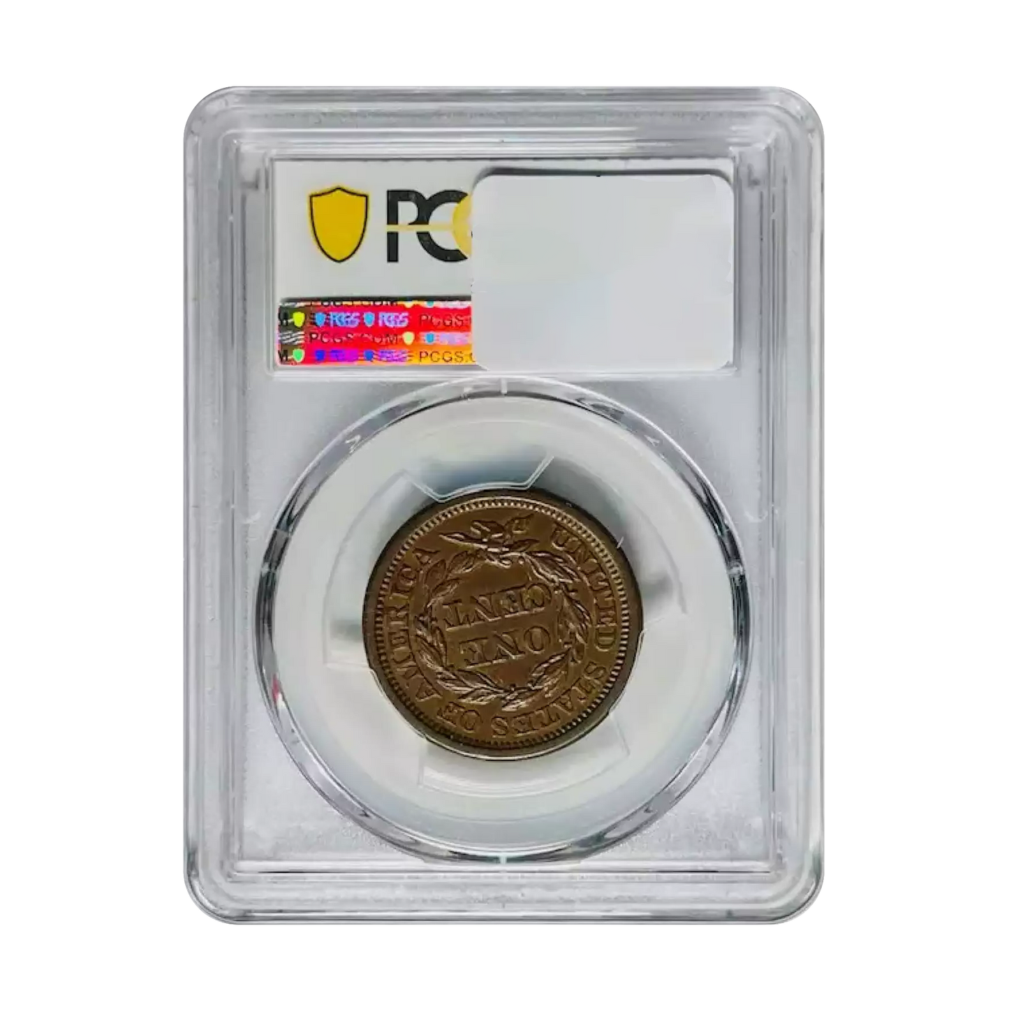 1855 Braided Hair Large Cent – Knob on Ear - PCGS AU58