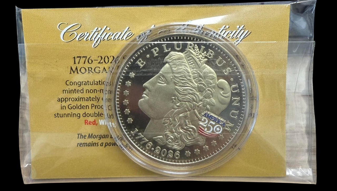 America 250th anniversary Morgan Dollar Round - CoinsTV