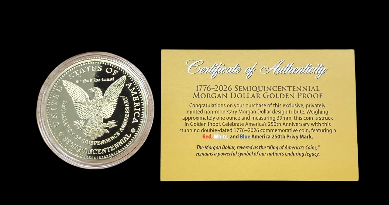America 250th anniversary Morgan Dollar Round - CoinsTV