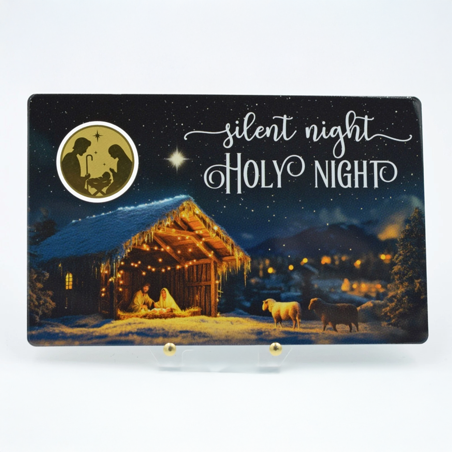 Gabon Silent Night, Holy Night 1/1000 oz Gold Coin in Card