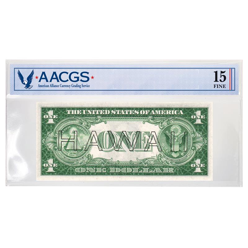 1935 $1 Hawaii Emergency Series - Graded Fine 15 AACGS - CoinsTV