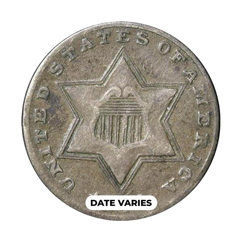 Three Cent Silver - The Only "Trime" - F to VF Grab Bag - CoinsTV