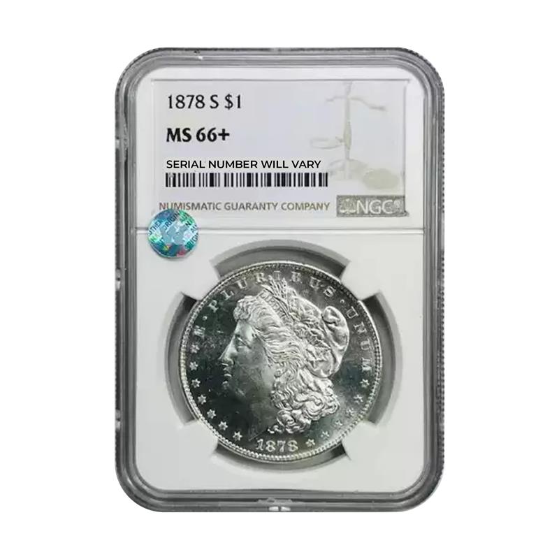 1878-S Morgan Silver Dollar San Francisco - NGC MS66+ PL Obverse Sight White