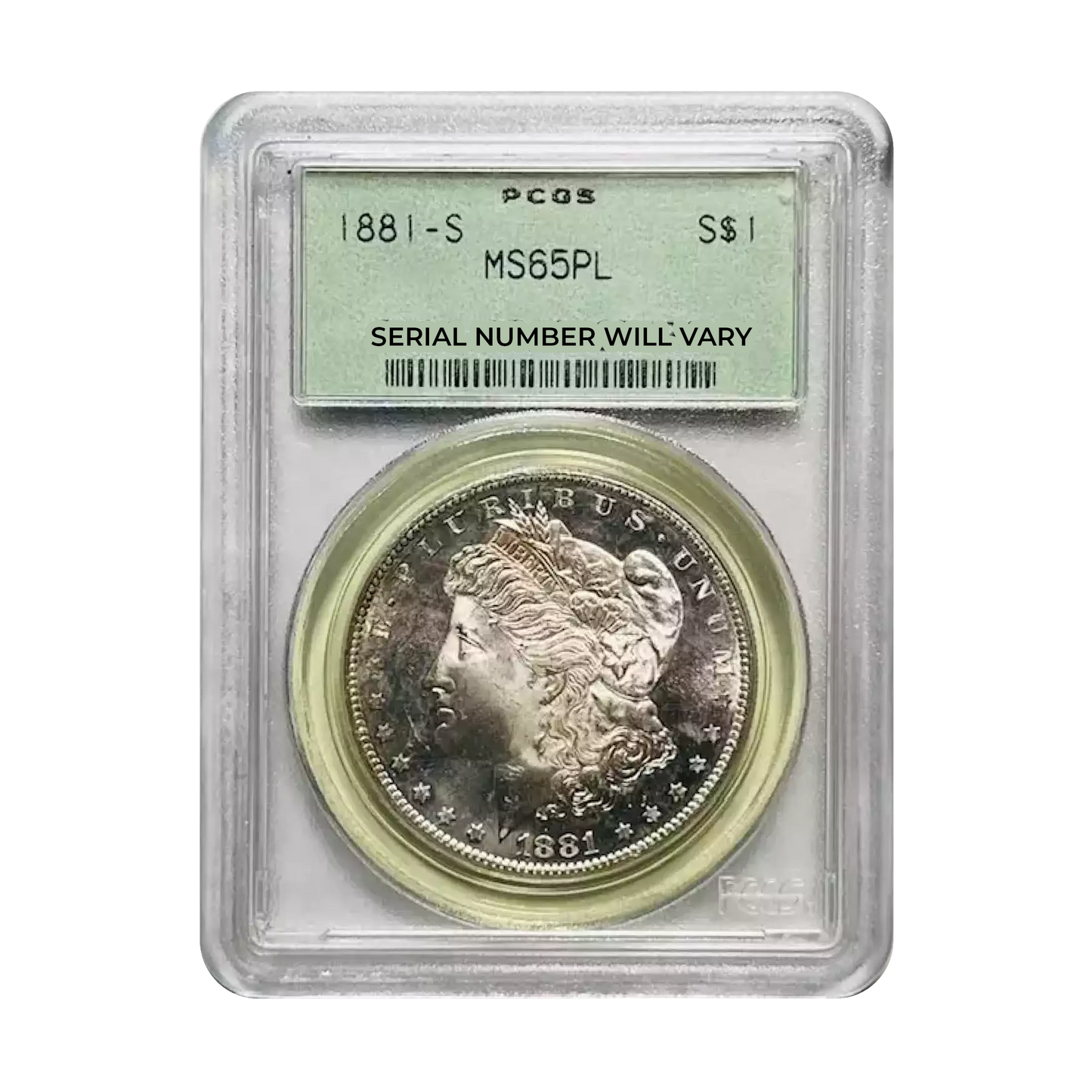 1881-S Morgan Silver Dollar - Old Green Holder - PCGS MS65 PL