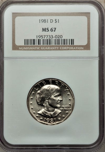 1981 D Susan B Anthony Dollar - NGC MS67