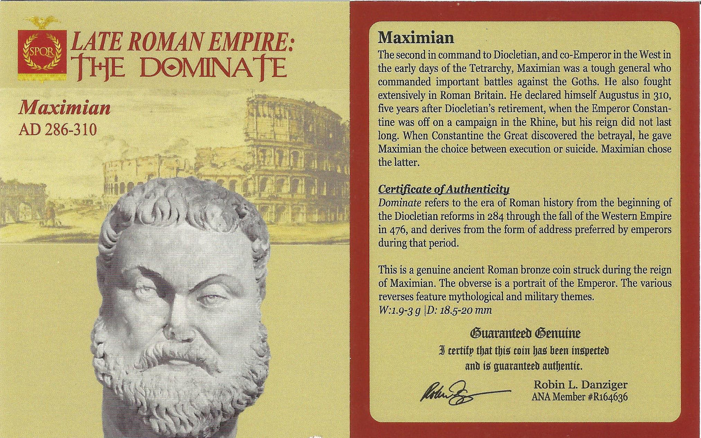 Roman AE of Maximian (AD286-310) NGC(VF)
