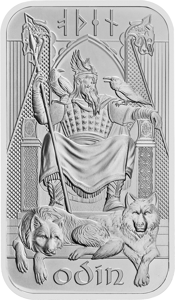 Germania Mint Norse Gods Odin 1 oz Silver Bar in Card | CoinsTV