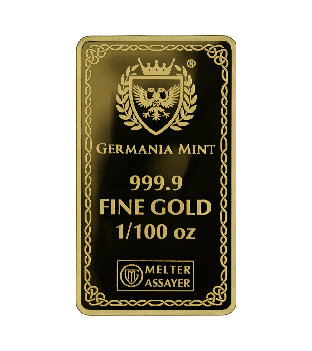 Germania Mint Odin 1/100 oz Gold Bar in Card