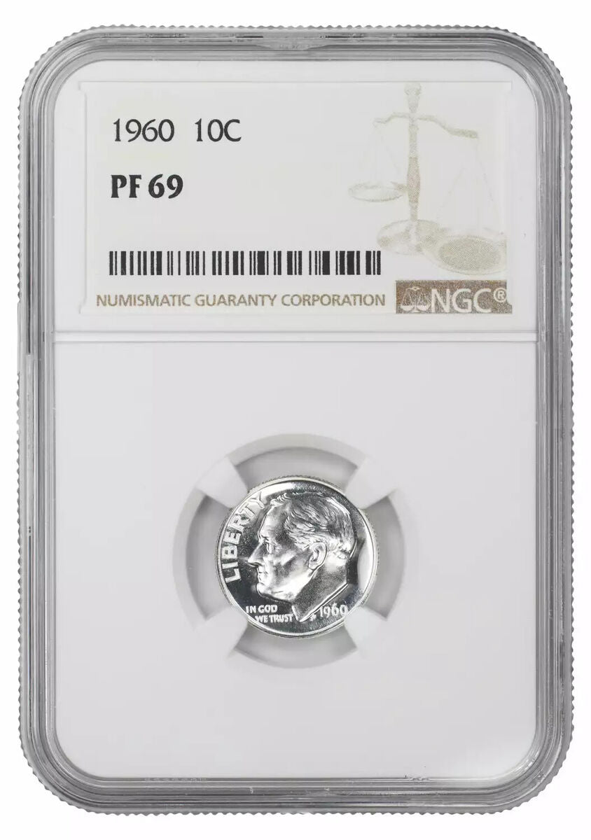 1960 Roosevelt Dime - NGC PF69