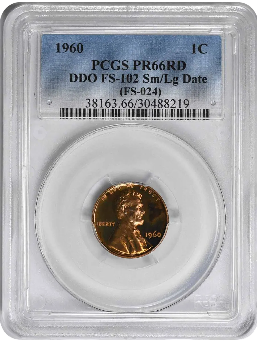 1960 Lincoln Cent - Small/Large Date - PCGS PR66 RD DDO - CoinsTV