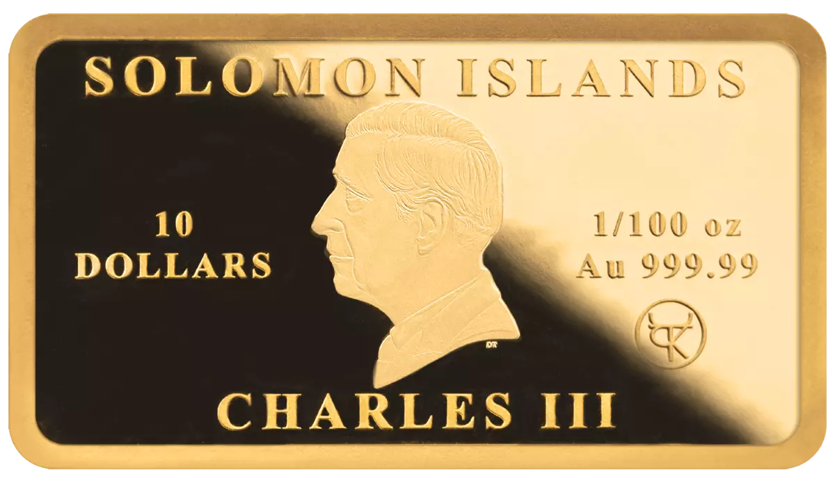 2024 Solomon Islands World's Purest Bullion Buffalo 1/100 oz Proof Gold Bar - CoinsTV