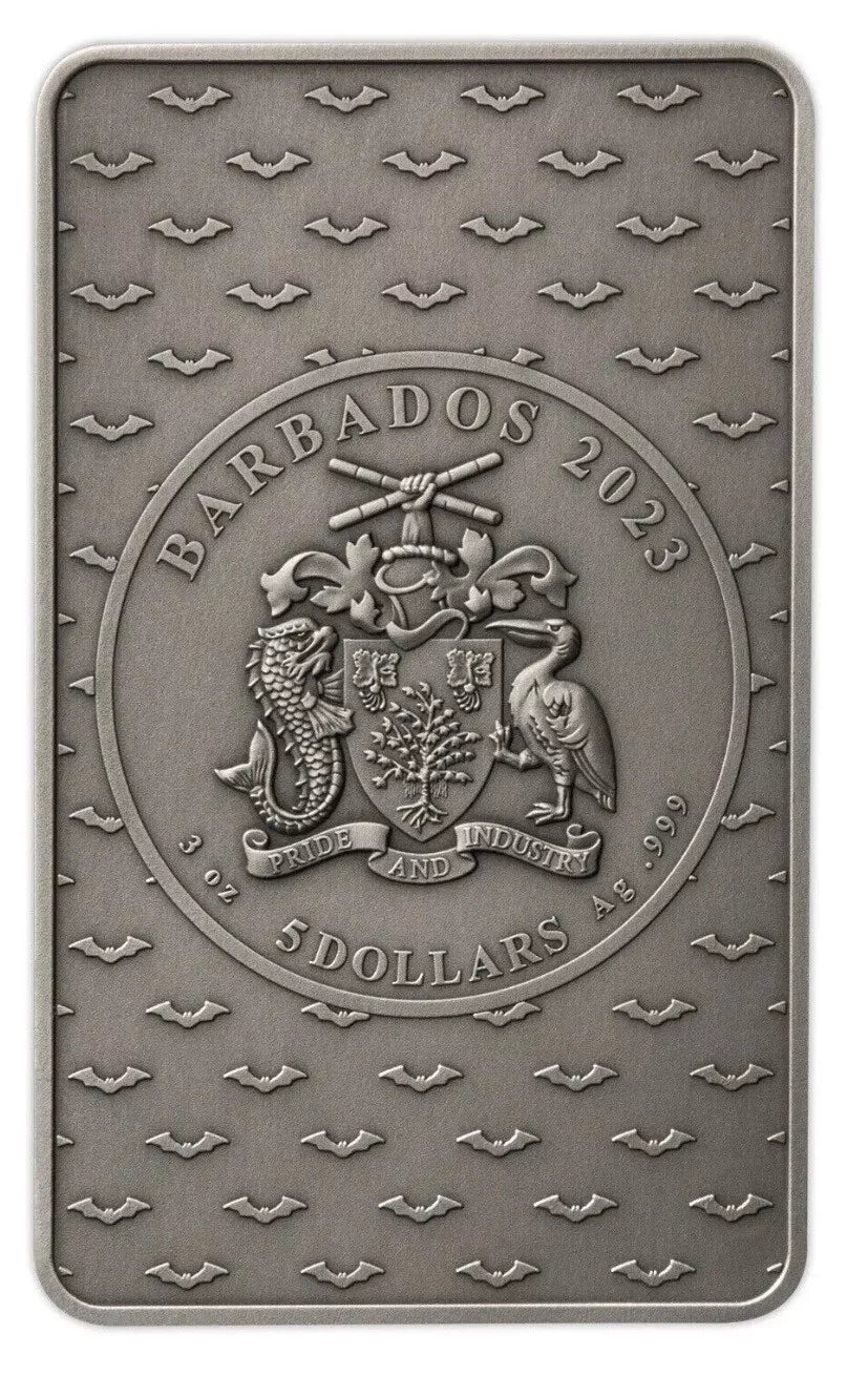 2023 Barbados The Batman UHR Antiqued 3 oz Silver Coin