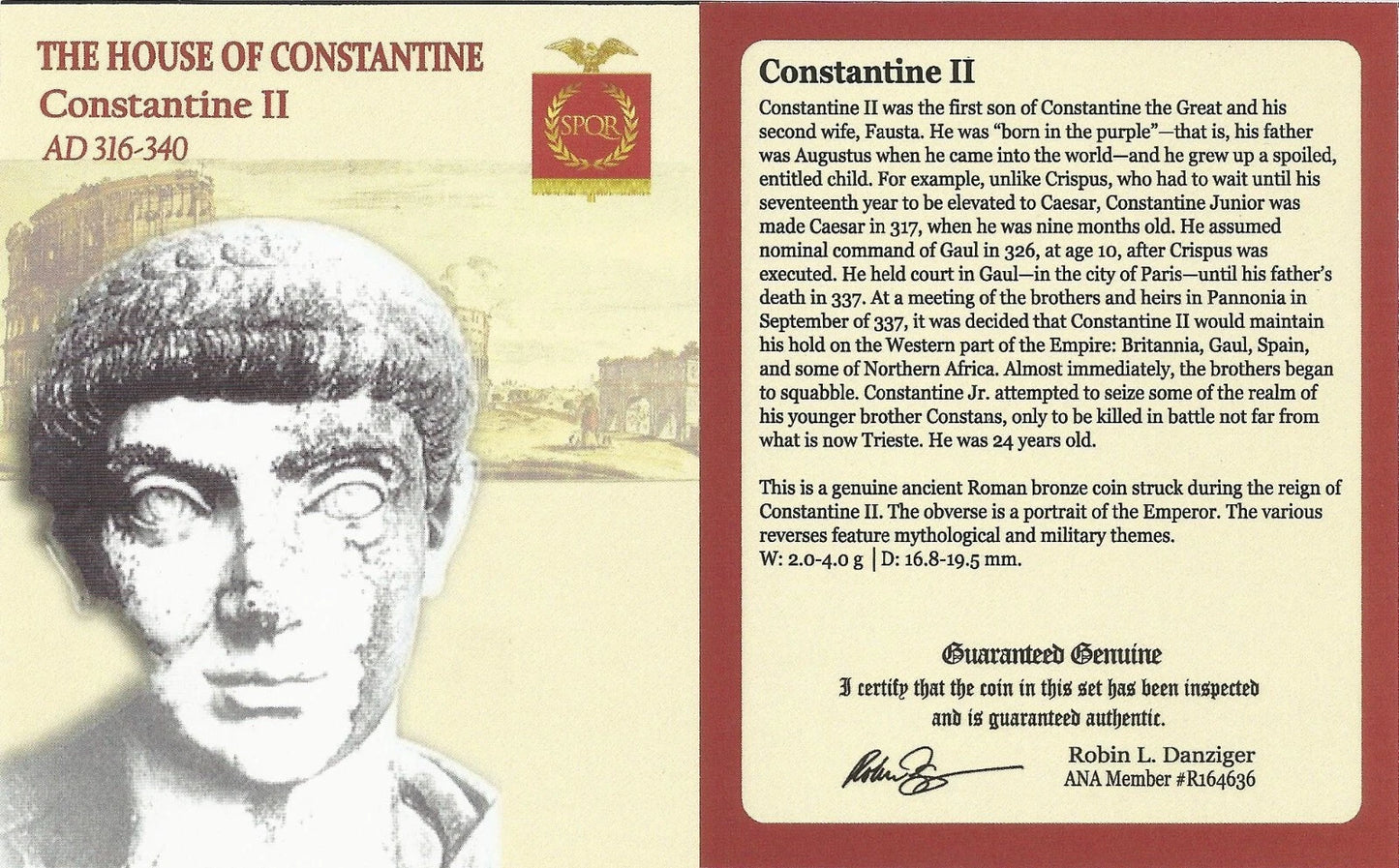 Roman AE of Constantine II AD 316-340 NGC VF