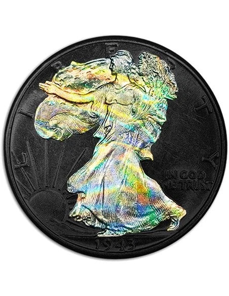 U.S. Walking Liberty Half Dollar Black Ruthenium Holo Edition Silver Coin - CoinsTV