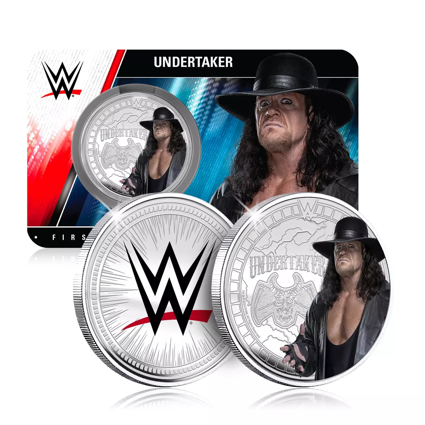 WWE Legends The Undertaker 9g Silver Plated Medallion in Assay Card