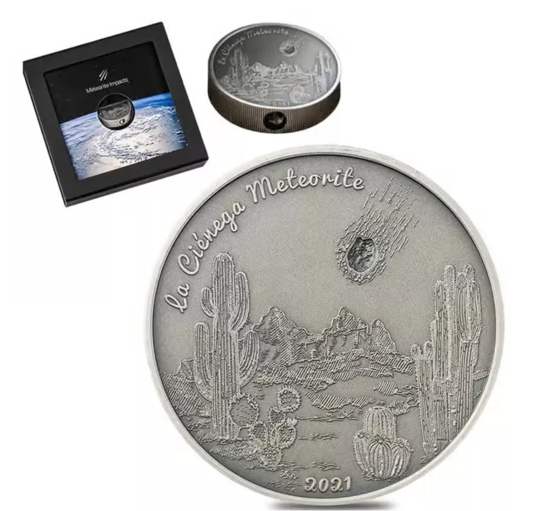 2021 Cook Islands La Cienega Meteorite 1 oz Silver Coin