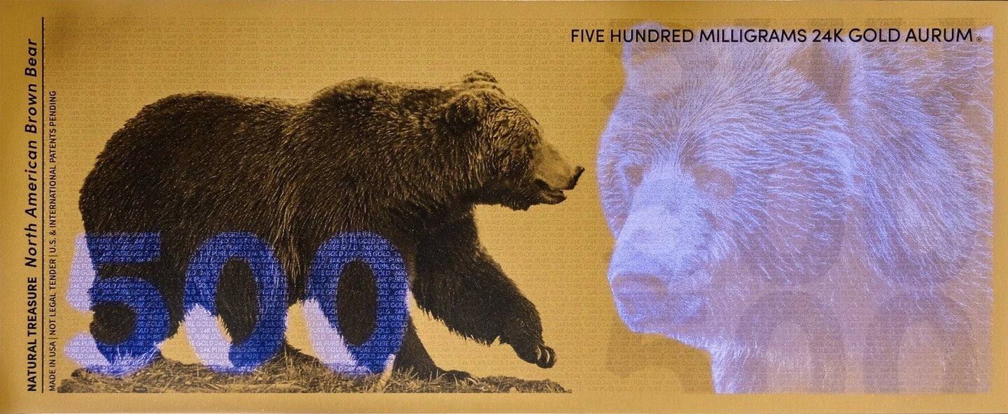 2025 Brown Bear 500mg 24 K Gold Aurum Note - National Treasure Series - CoinsTV