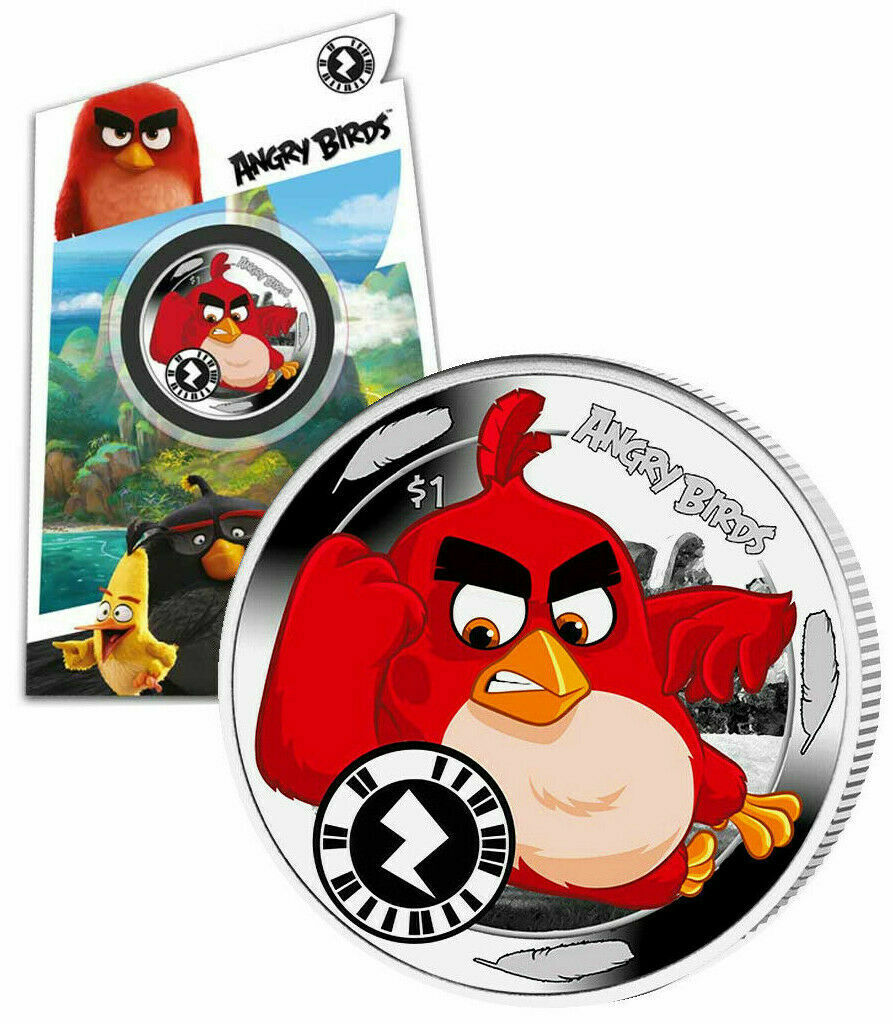 2018 $1 Angry Birds Red Cupro Nickel Colorized Coin In Pack