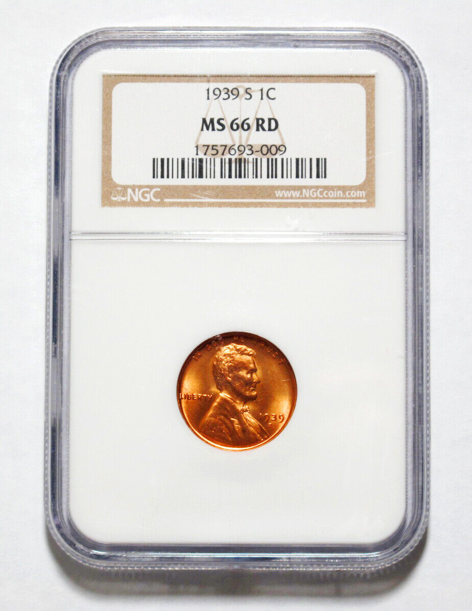 1939- S Lincoln Wheat Cent - NGC MS66 RD