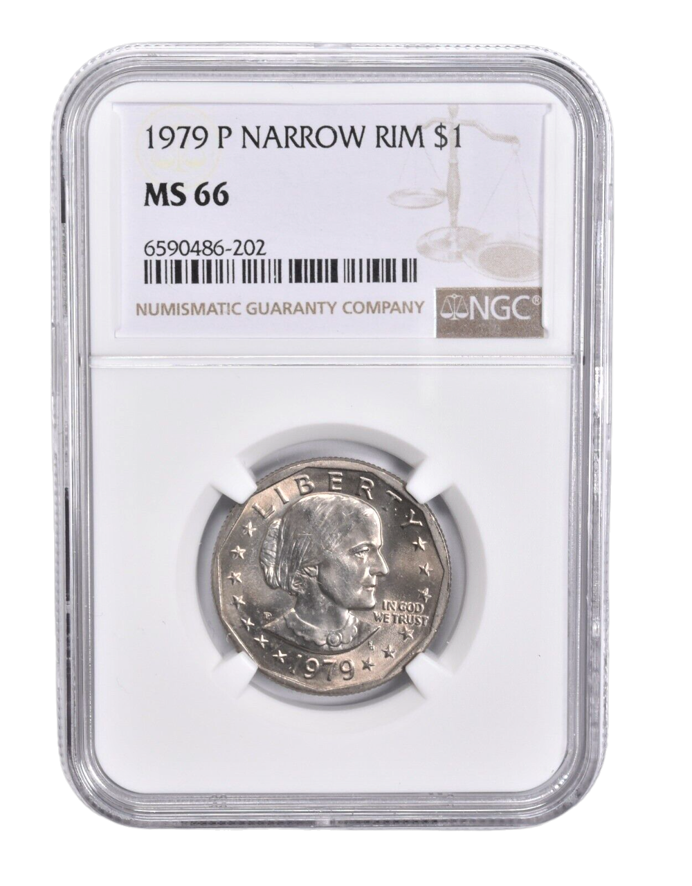 1979 P Susan B Anthony Dollar - Narrow Rim - NGC MS66