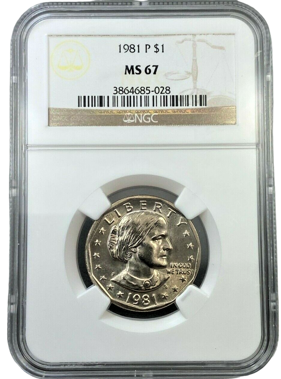 1981 P Susan B Anthony Dollar - NGC MS67 - CoinsTV