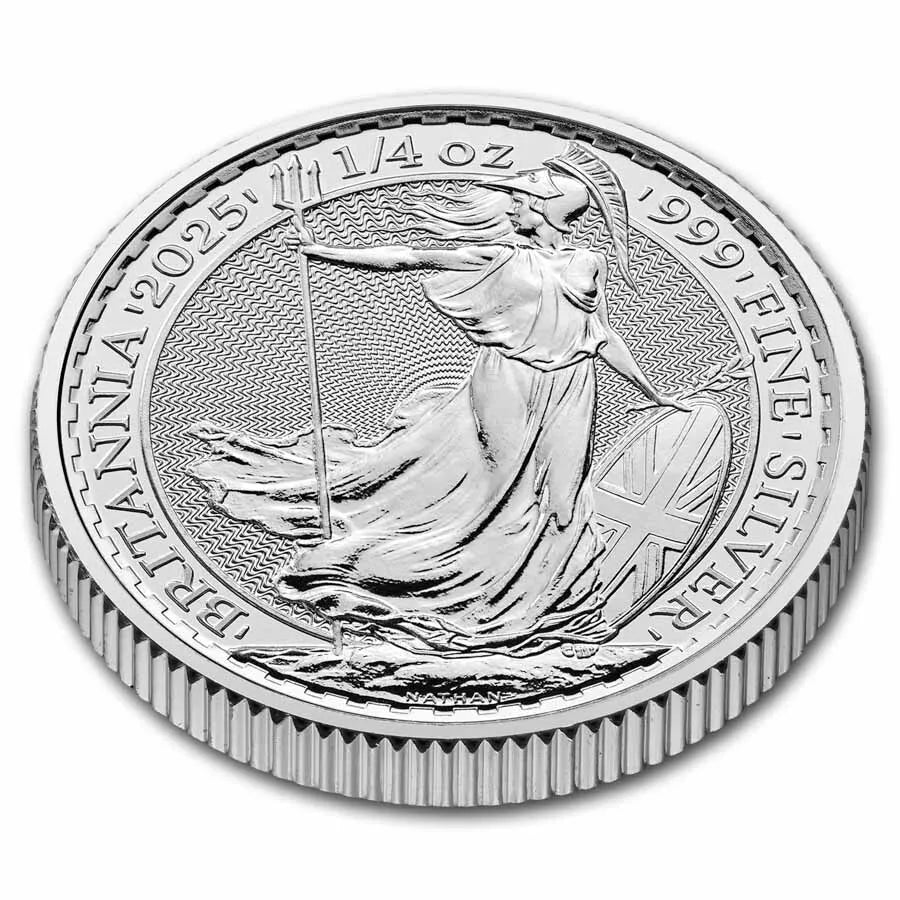 2025 Great Britain Brittania 1/4 oz Silver Coin BU - CoinsTV