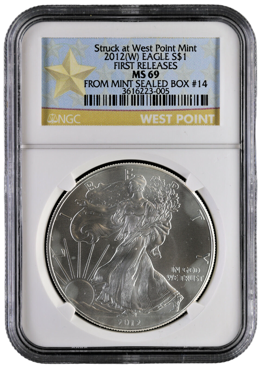 2012 W Silver Dollar Eagle - First Release - NGC MS69