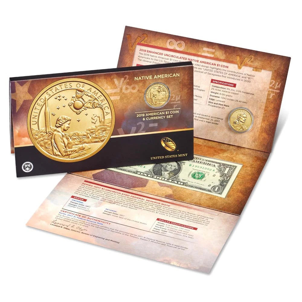 2019 $1 Native American Coin and Currency Set with OGP & COA
