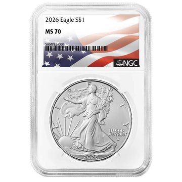 2026 Silver Eagle - NGC MS70 Flag Label