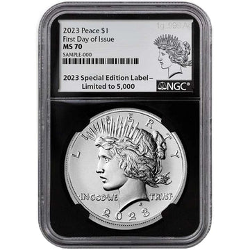 2023 Peace Silver Dollar - NGC MS70 FDI .999 Silver Label Black Core - CoinsTV