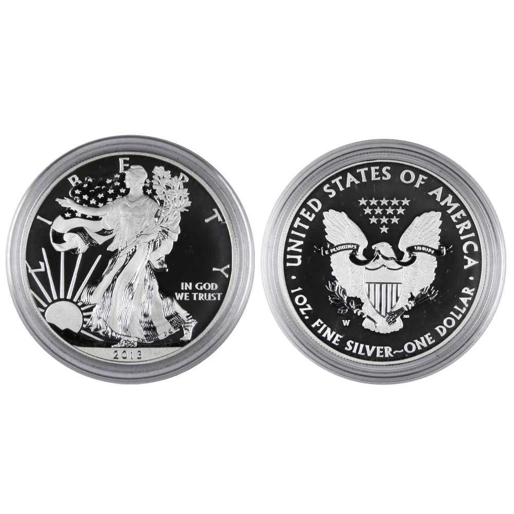 2013-W Reverse Proof & Enhanced American Silver Eagle West Point 2pc Set