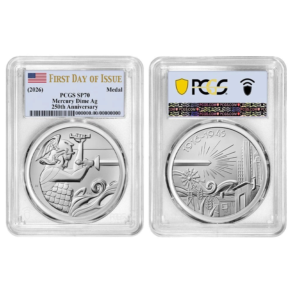 2026 Best of the Mint Gold Mercury Dime and Silver Medal 2pc Set PCGS SP70 FDOI