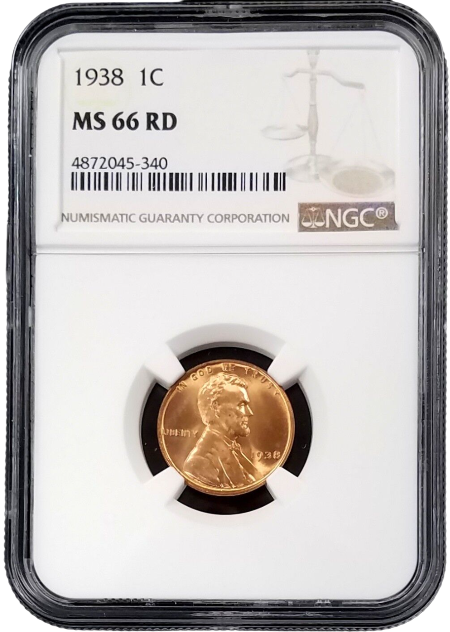 1938- Lincoln Wheat Cent - NGC MS66 RD