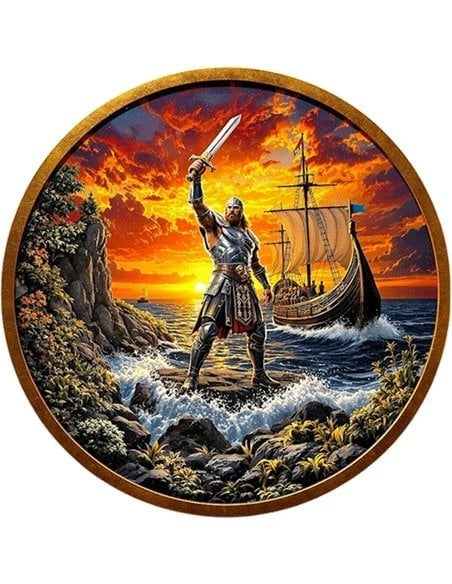 2025 Viking Historic Warriors Colorized 1 oz Copper - CoinsTV