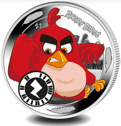 2018 $1 Angry Birds Red Cupro Nickel Colorized Coin In Pack