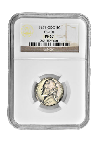 1957 Jefferson Nickel - QDO FS-101 NGC PF67