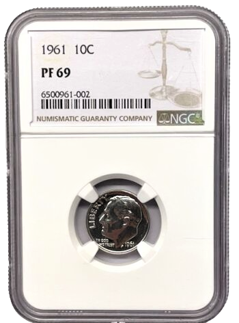 1961 Roosevelt Dime - NGC PF69