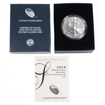 2014-W Burnished Silver Eagle with Box OGP & COA