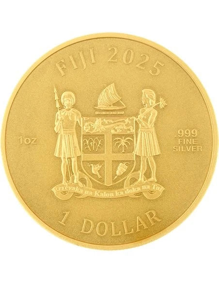 2025 Fiji Lion 3D UHR Gold Gilt 1 Oz Silver Coin - CoinsTV