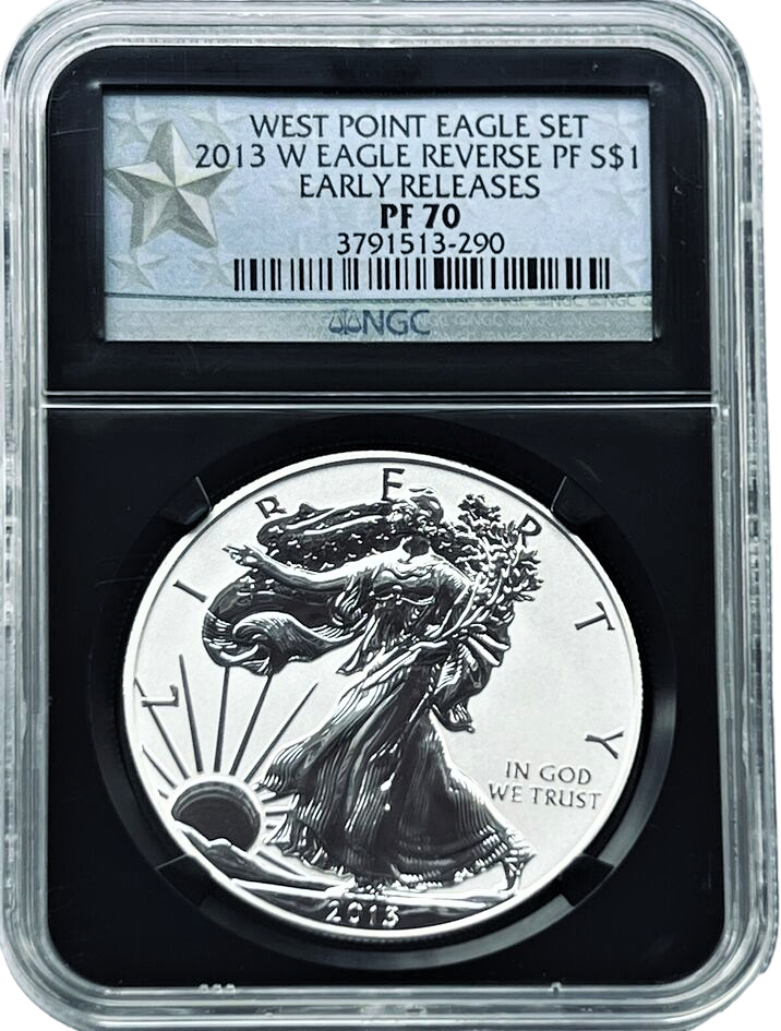 2013 W Silver Dollar Eagle - Reverse Proof/Early Release - NGC PF70