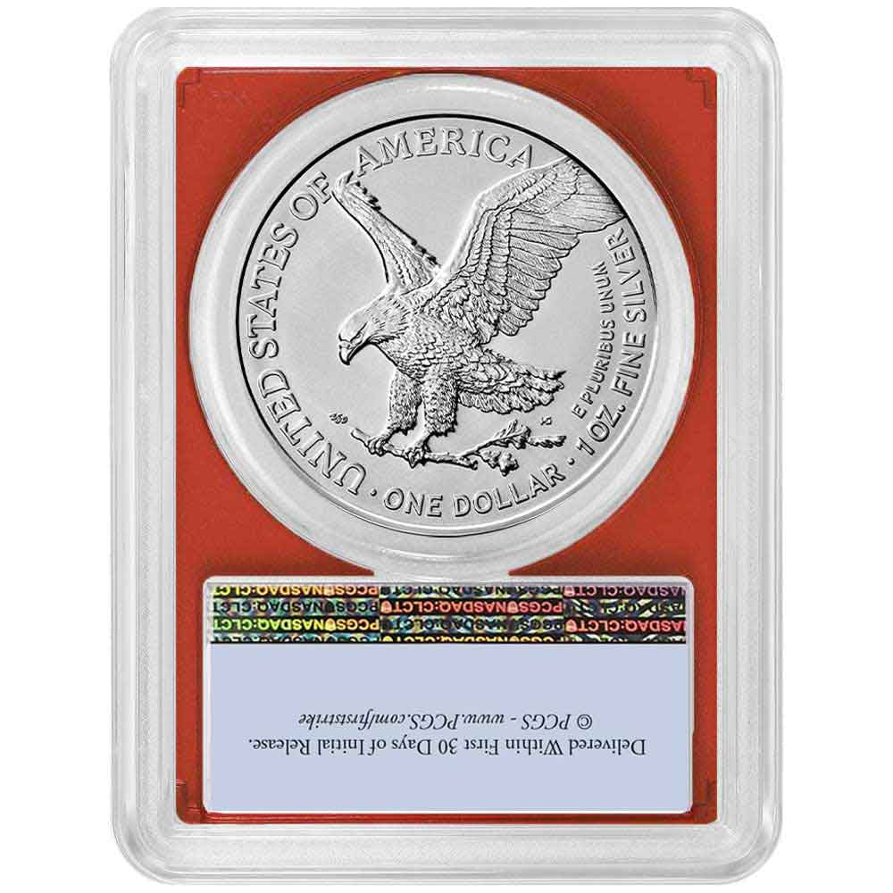 2021-(W) Silver Eagle Type 2 - PCGS MS70 FS Flag Label Red Frame - CoinsTV