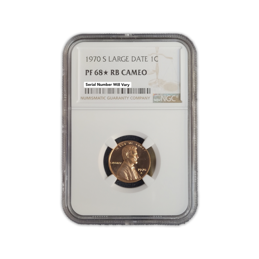 1970-S Lincoln Cent - Large Date - NGC PF68 RB Star Cameo