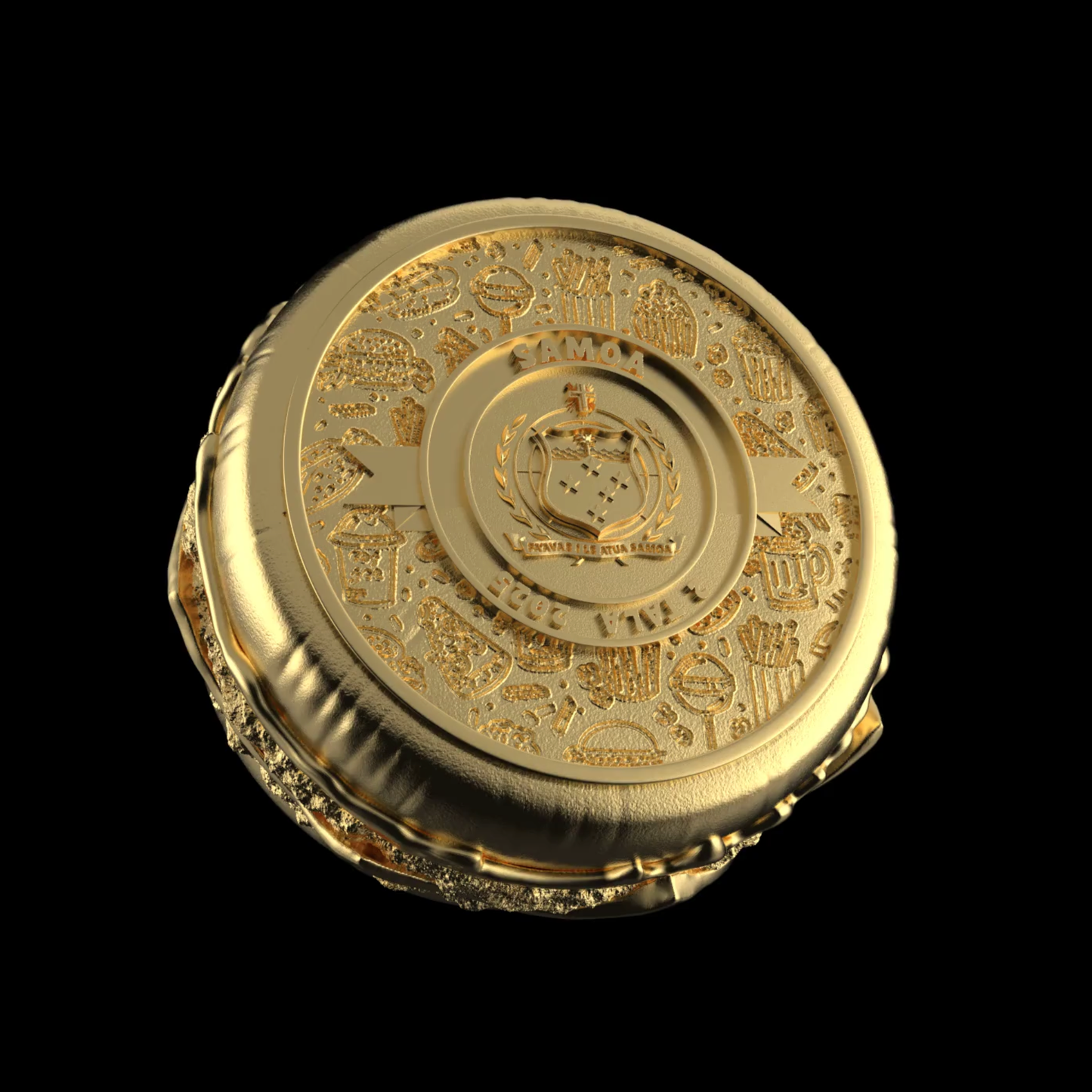 2025 Samoa Golden Hamburger Shaped Gold Gilt 24g Silver Coin