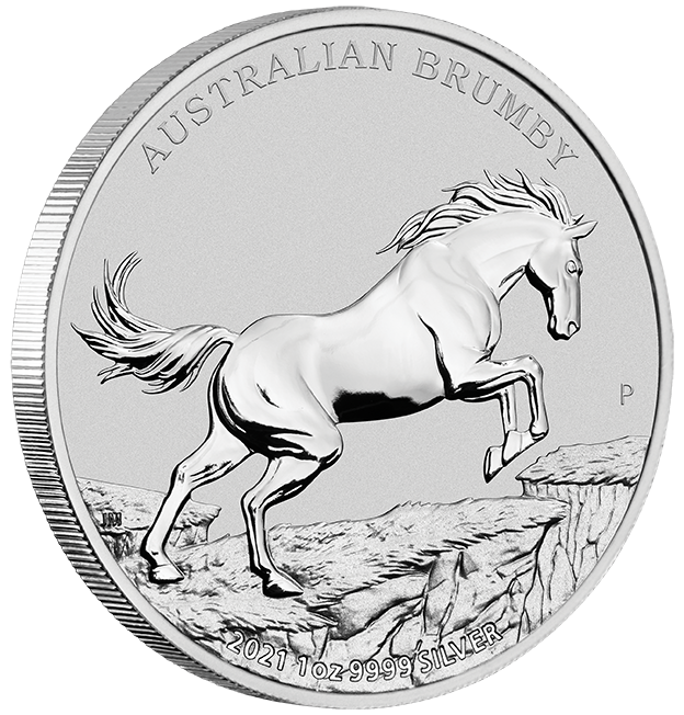 2021 Brumby 1 Oz Silver - Perth Mint - Business Strike - CoinsTV