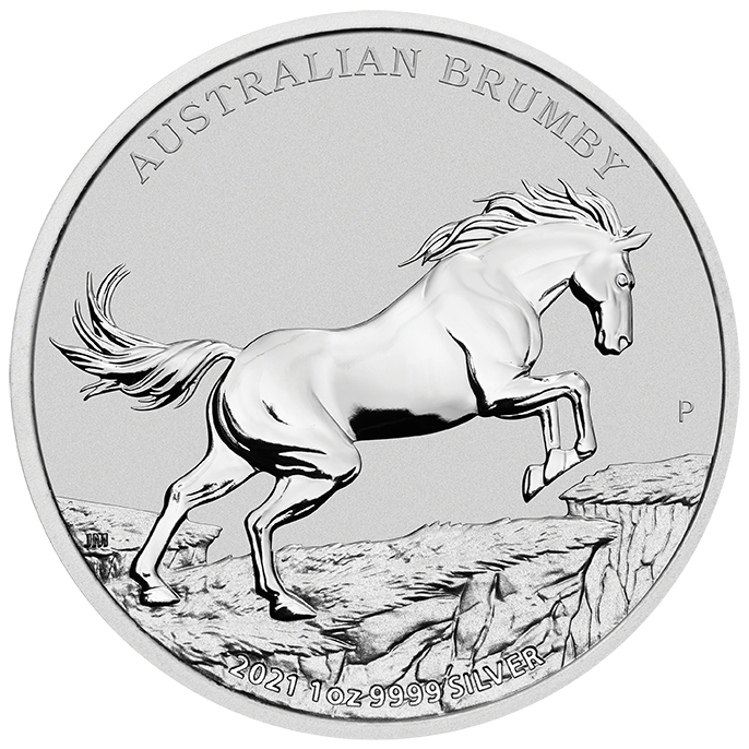 2021 Brumby 1 Oz Silver - Perth Mint - Business Strike - CoinsTV