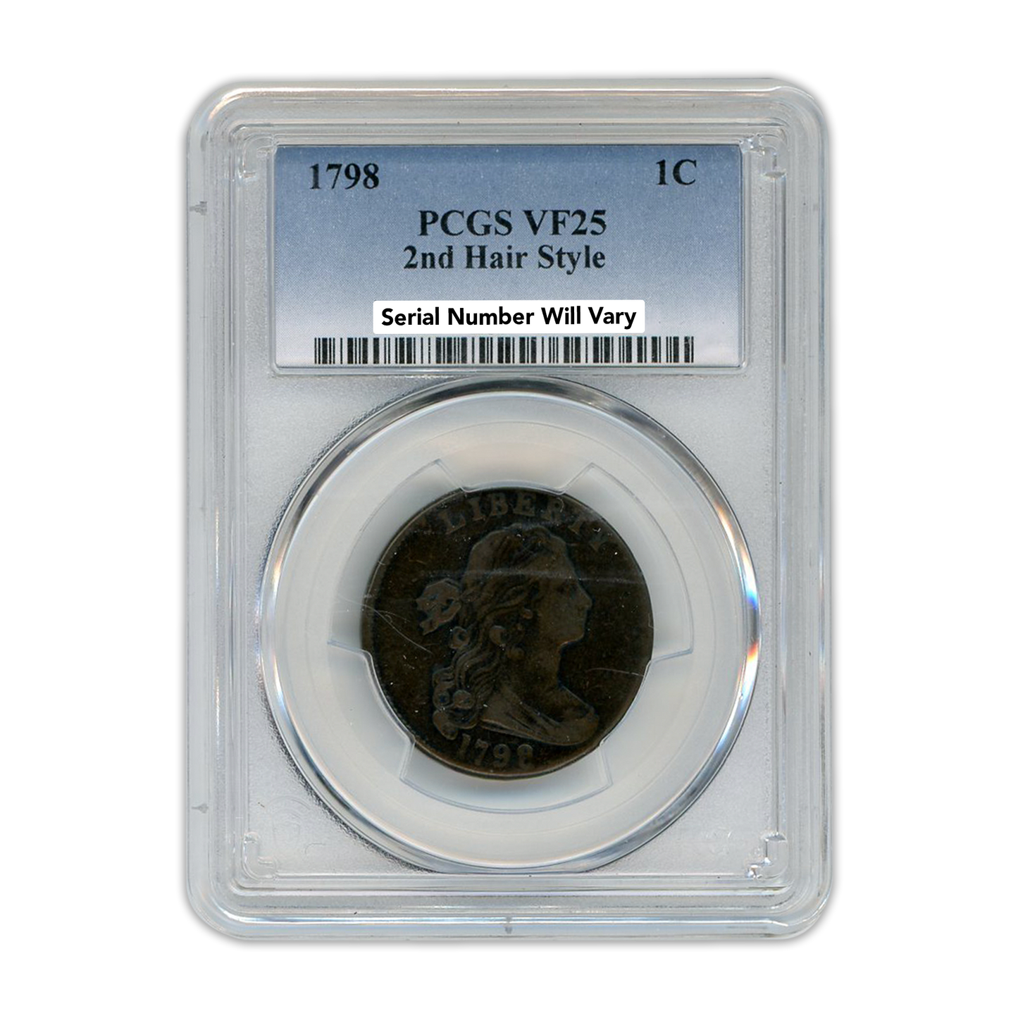 1798 Draped Bust Cent 2nd Hair Style BN PCGS VF25