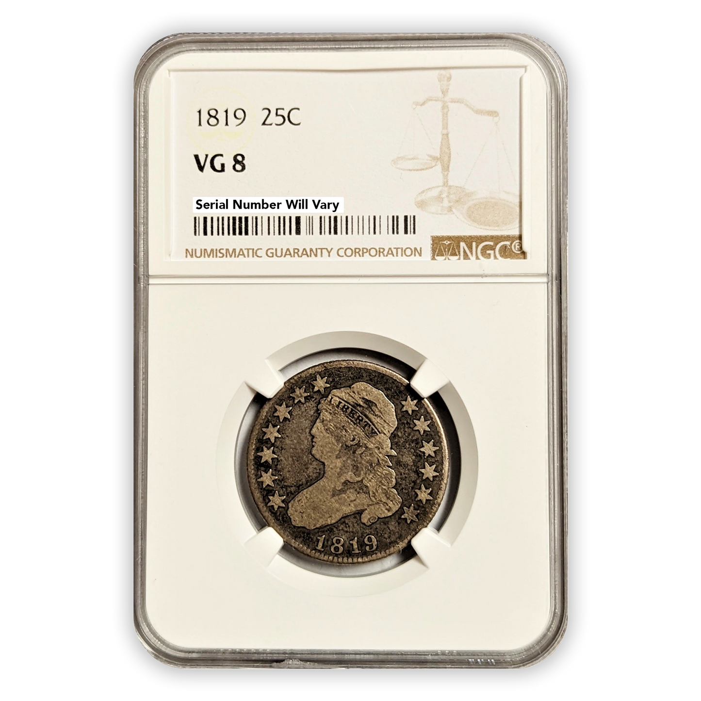 1819 Capped Bust Quarter NGC VG8