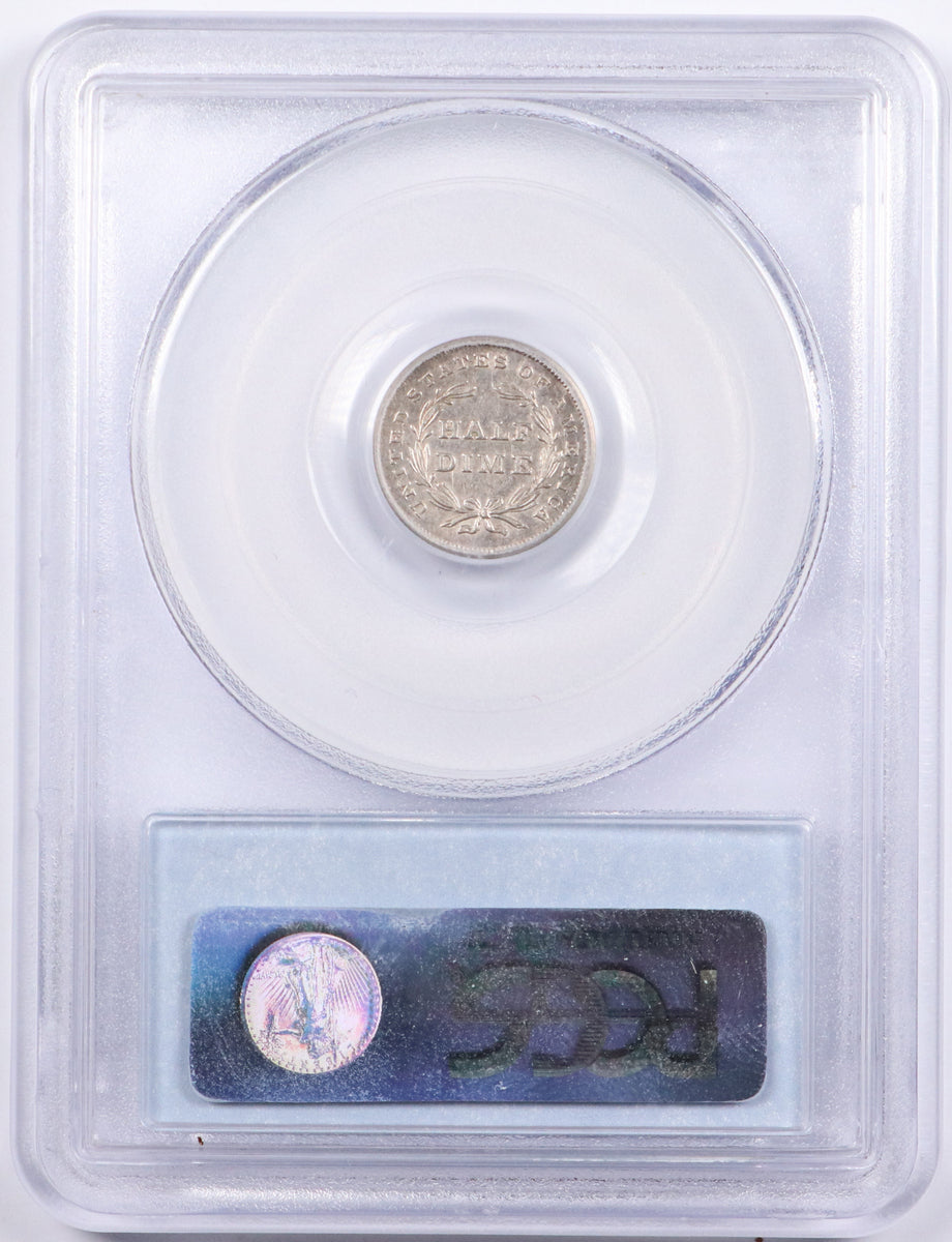 1837 Seated Liberty Half Dime - No Stars Large Date - PCGS AU50 - CoinsTV